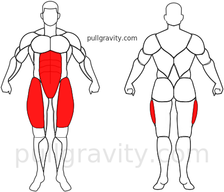 Aleteo de Piernas muscles heatmap